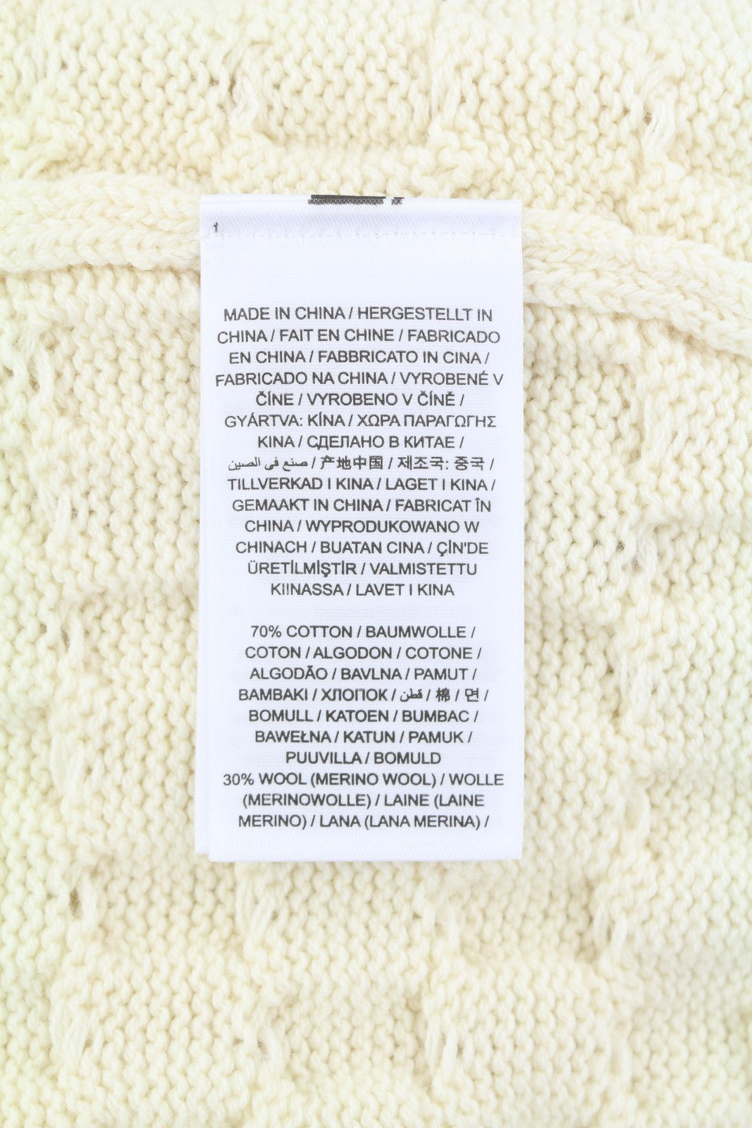 GANT Cable Structure C-Neck Women Jumper L Cream Merino Wool Blend Knit Pullover