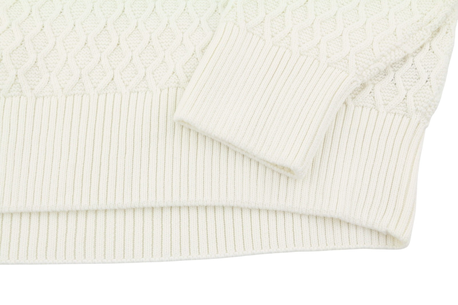 GANT Texture Cotton V-Neck Women Jumper M Eggshell Oversized Loose Fit Pullover