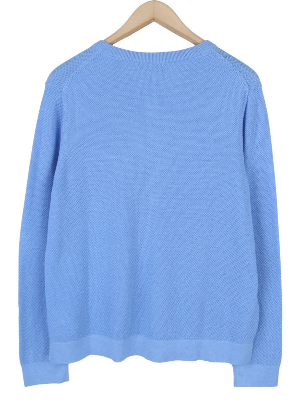 GANT Cotton Pique Cardigan Women Jumper XL Silver Lake Blue Crew Neck Button-Up