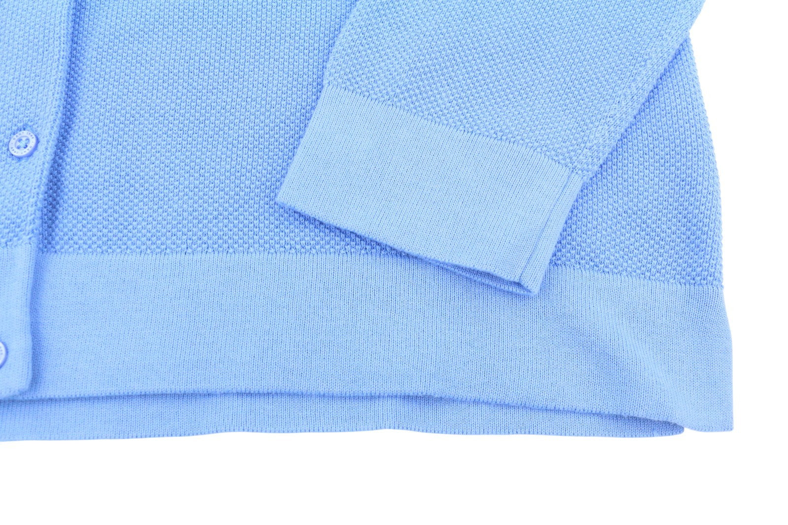 GANT Cotton Pique Cardigan Women Jumper XL Silver Lake Blue Crew Neck Button-Up