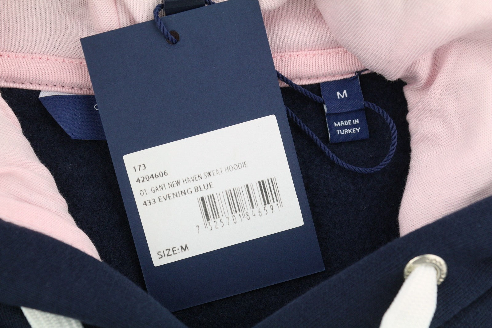 GANT New Haven Women Hoodie M Evening Blue Kangaroo Pocket Hooded Logo Pullover