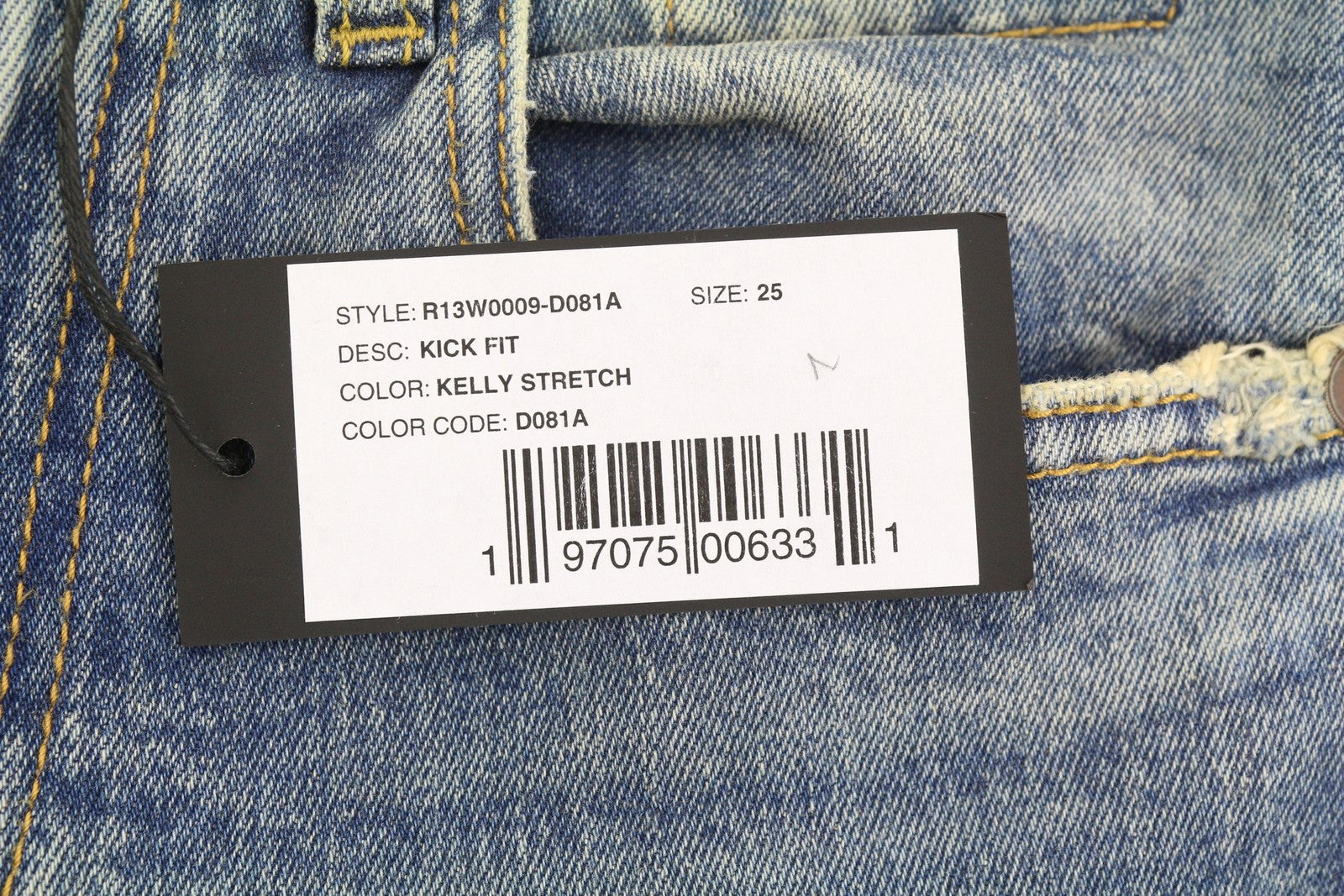 R13 Kick Fit Women Jeans 25 Kelly Stretch Flare Cropped Ankle Faded Blue RRP699