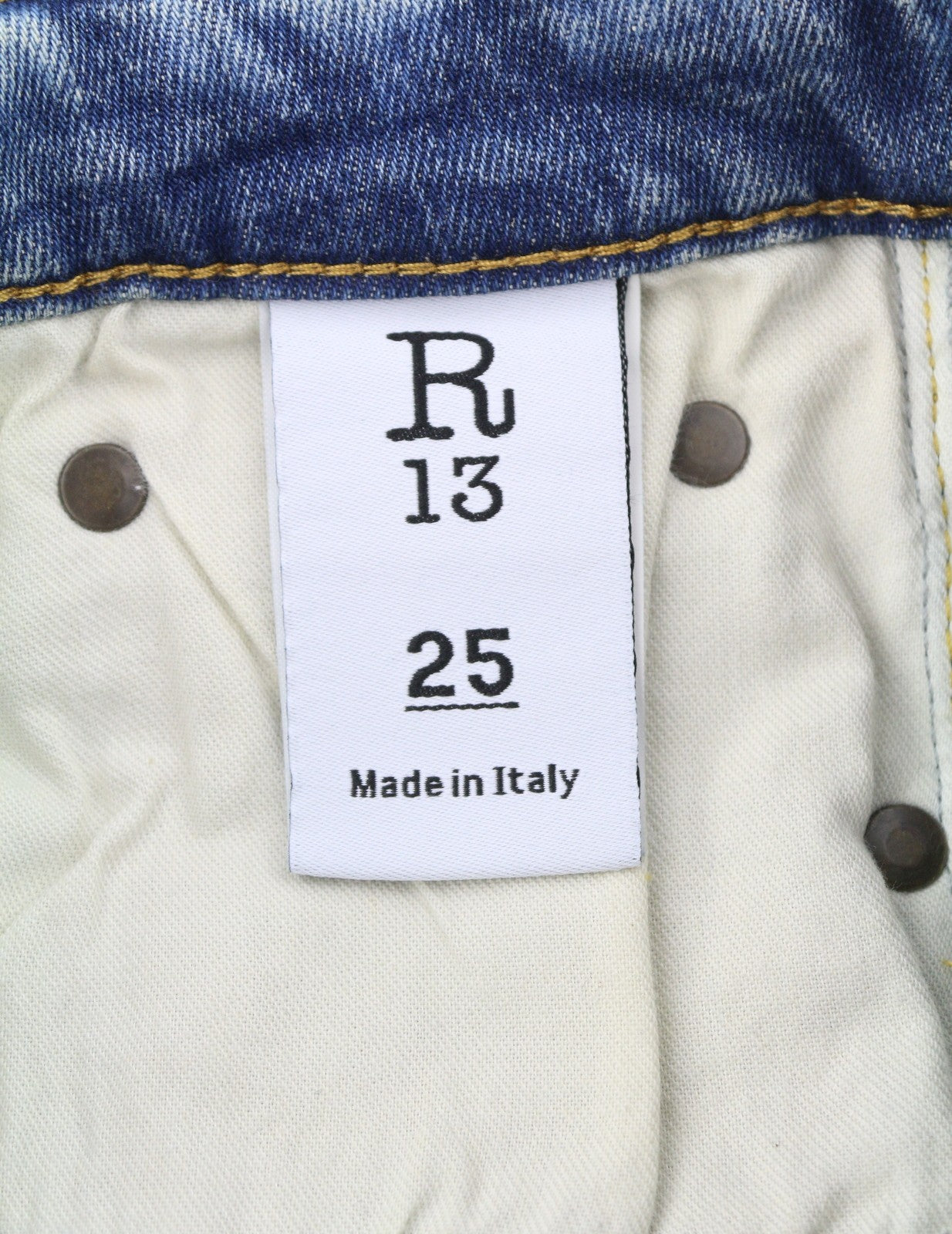 R13 Kick Fit Women Jeans 25 Kelly Stretch Flare Cropped Ankle Faded Blue RRP699