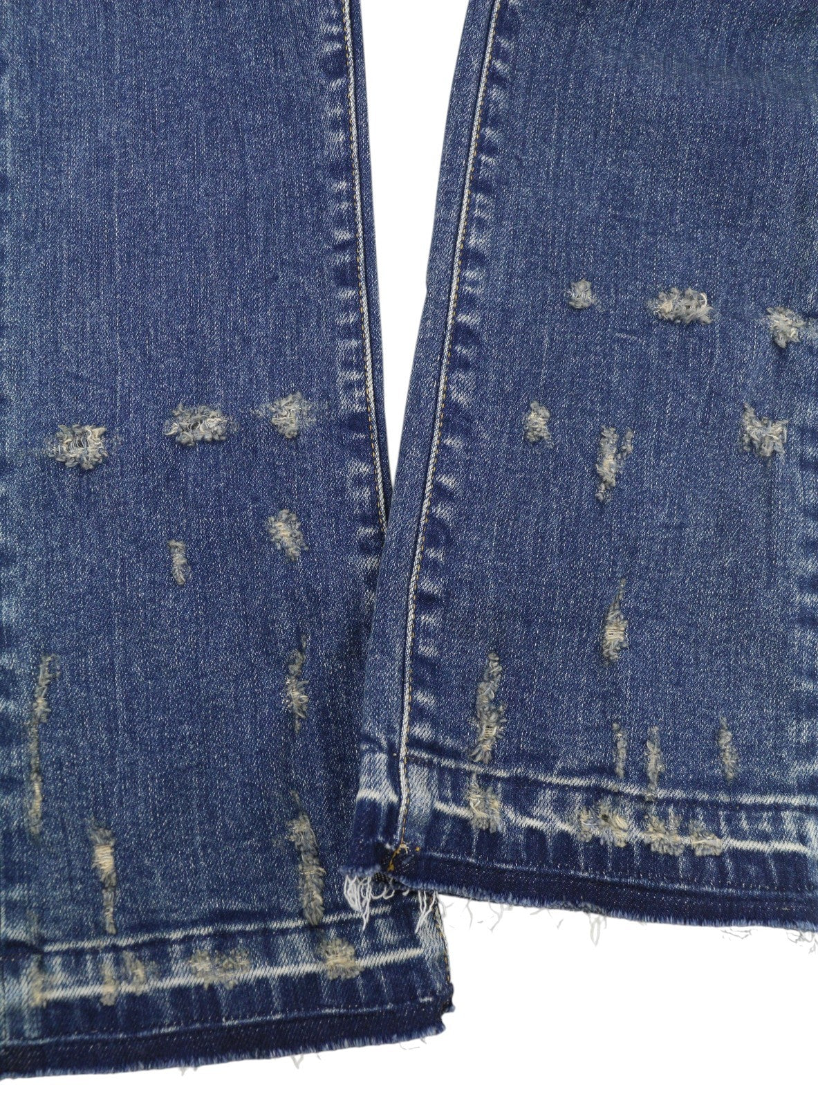 R13 Kate Skinny Women Jeans 27 W Let Down Hem Cuff Kinsley Stretch Distress Blue