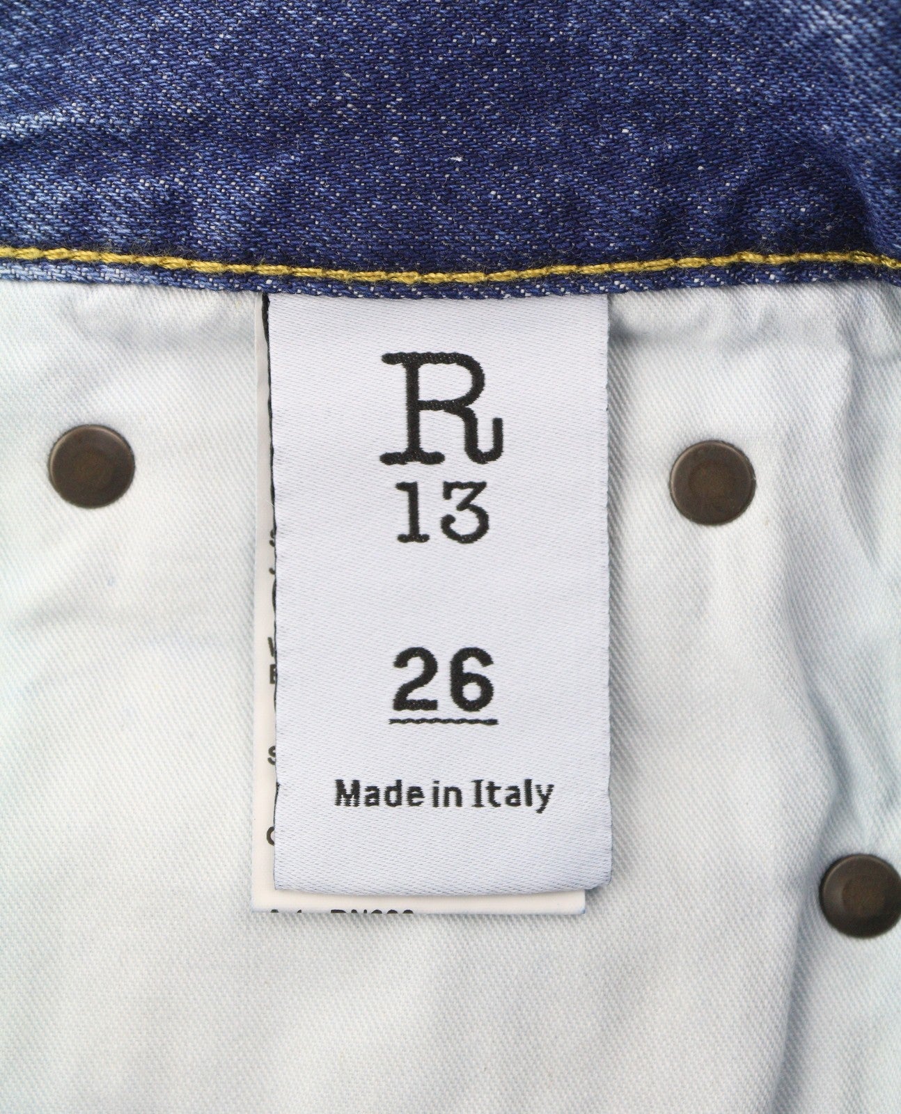 R13 Romeo Women Jeans 26 Hutton Blue Faded Denim Cropped Zip Fly FW25 RRP799