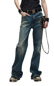 R13 Jane Women Jeans 28 Kelly Stretch Flared Leg Faded Blue Zip PF25 RPRP645