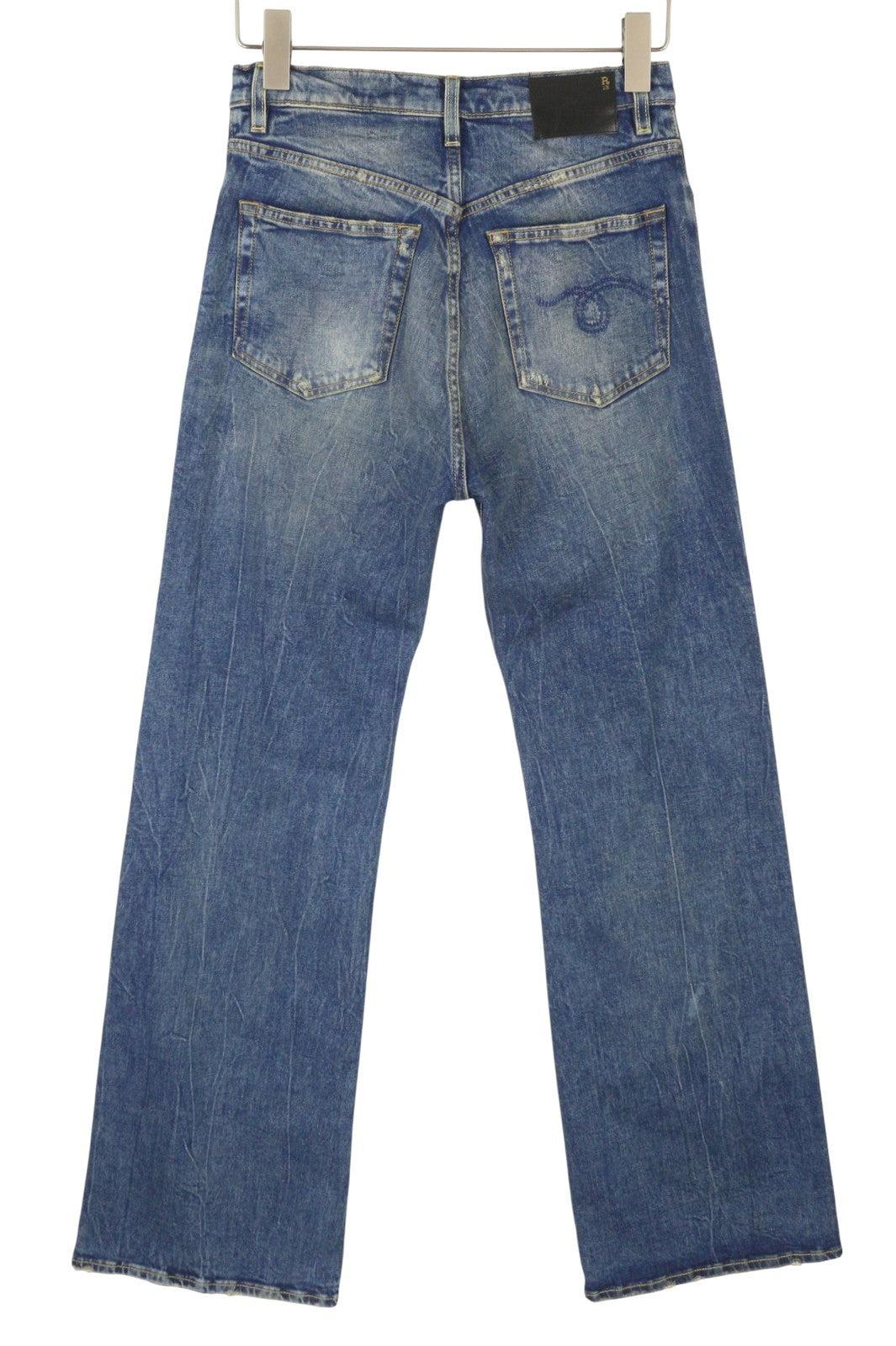 R13 Jane Women Jeans 28 Kelly Stretch Flared Leg Faded Blue Zip PF25 RPRP645