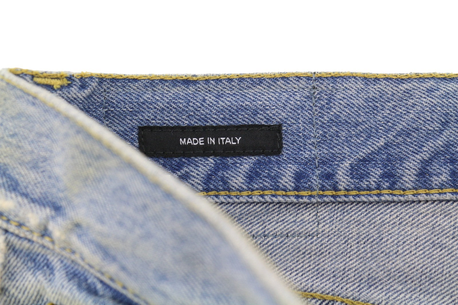 R13 Wayne vyriški džinsai su sąnariais ant kelių, 33 Merrin mėlyni, išblukę ūsai, klostuoti PF25 