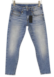 R13 Boy Skinny Women Jeans 27 Jasper Stretch Cropped Ankle Zip Fly Faded Blue