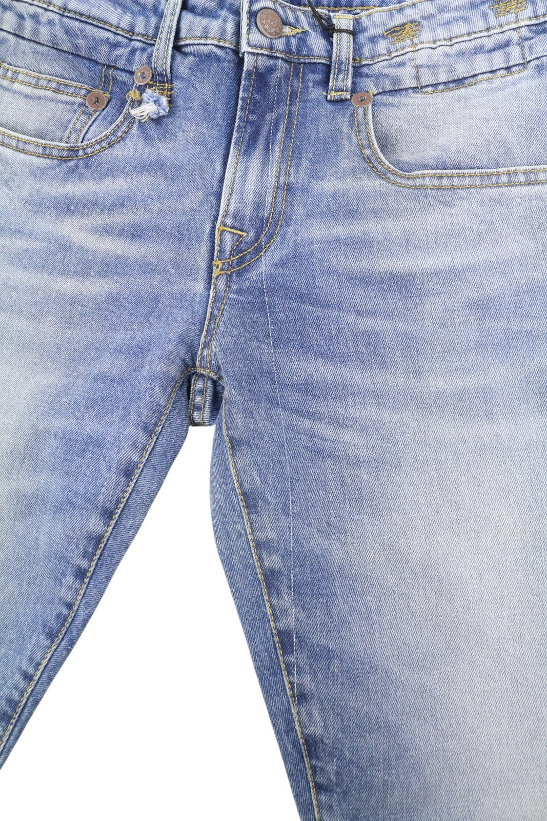 R13 Boy Skinny Women Jeans 27 Jasper Stretch Cropped Ankle Zip Fly Faded Blue