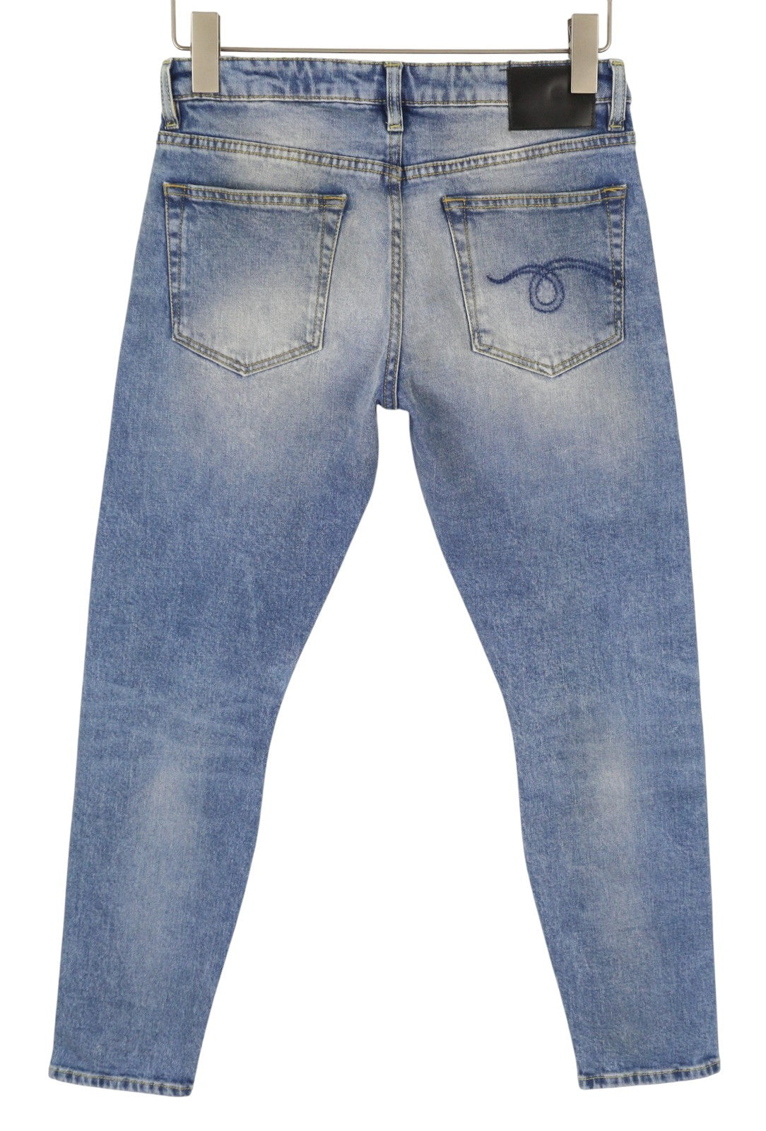 R13 Boy Skinny Women Jeans 27 Jasper Stretch Cropped Ankle Zip Fly Faded Blue