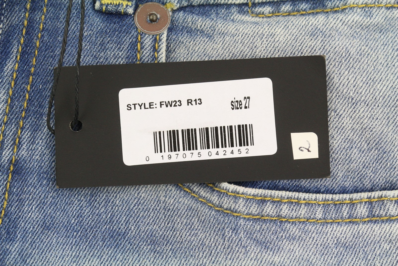 R13 Boy Skinny Women Jeans 27 Jasper Stretch Cropped Ankle Zip Fly Faded Blue