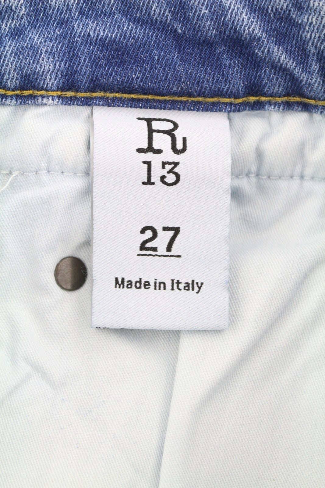 R13 Boy Skinny Women Jeans 27 Jasper Stretch Cropped Ankle Zip Fly Faded Blue