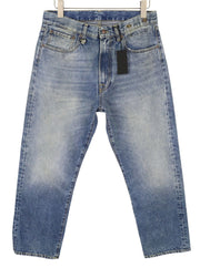 R13 Cuffed X-BF Women Jeans 32 Jasper Straight Fit Whiskers Faded Denim FW25