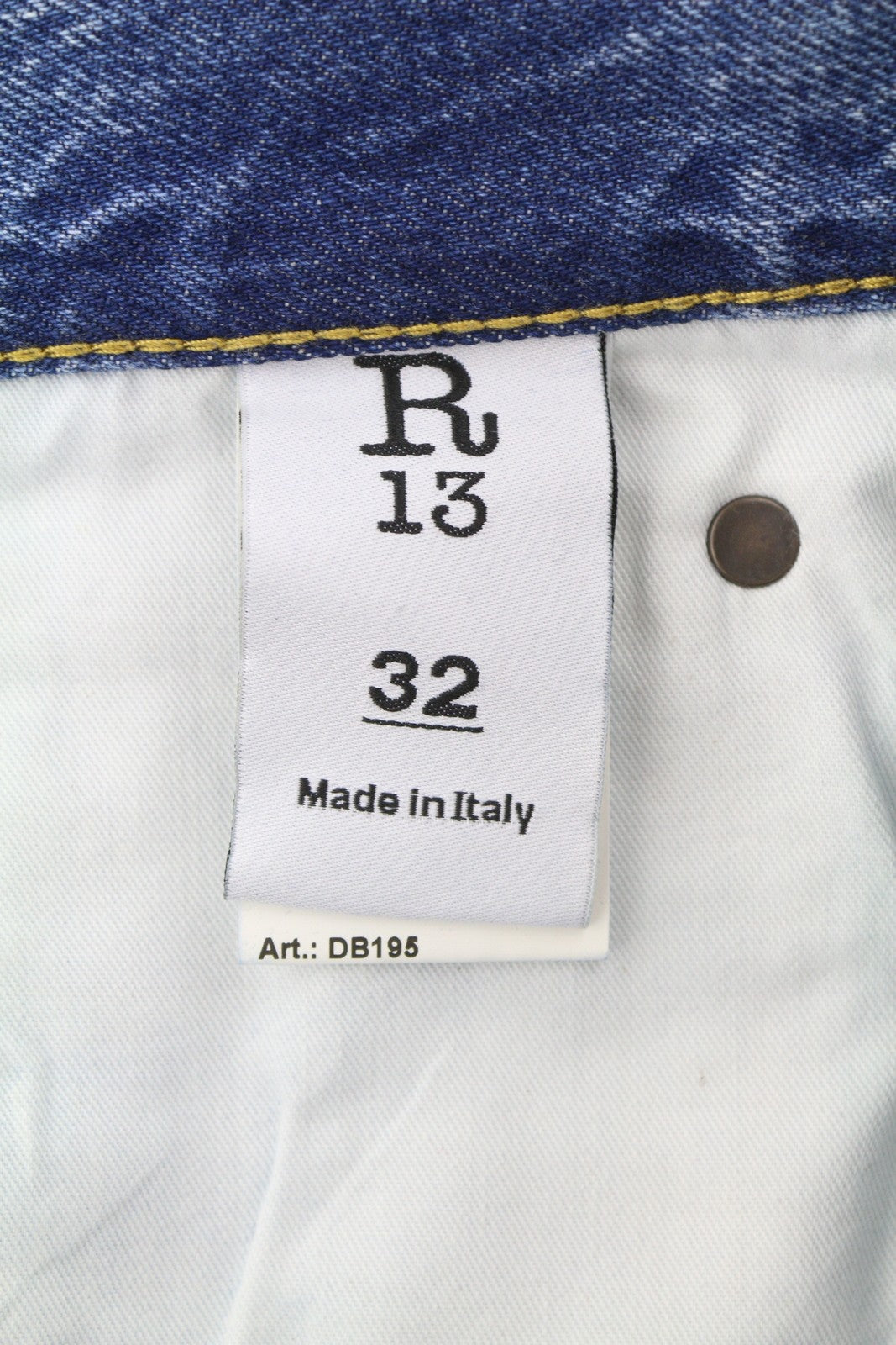 R13 Cuffed X-BF Women Jeans 32 Jasper Straight Fit Whiskers Faded Denim FW25