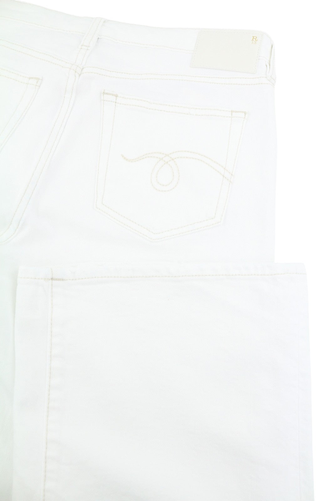 R13 Boy Flare Women Jeans 31 Aerin White Stretch Zip Fly Denim PF25 RRP599
