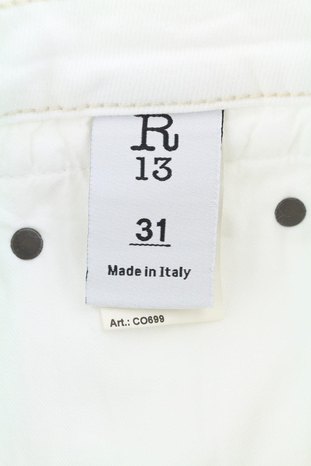 R13 Boy Flare Women Jeans 31 Aerin White Stretch Zip Fly Denim PF25 RRP599