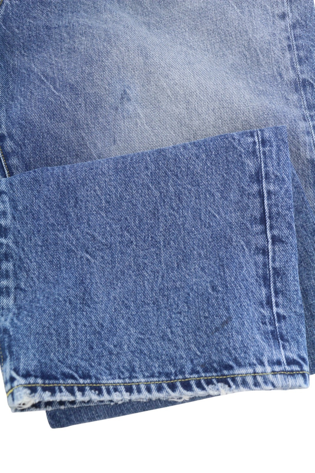 R13 Cuffed X-BF Women Jeans 29 Jasper Straight Fit Whiskers Faded Denim PF25