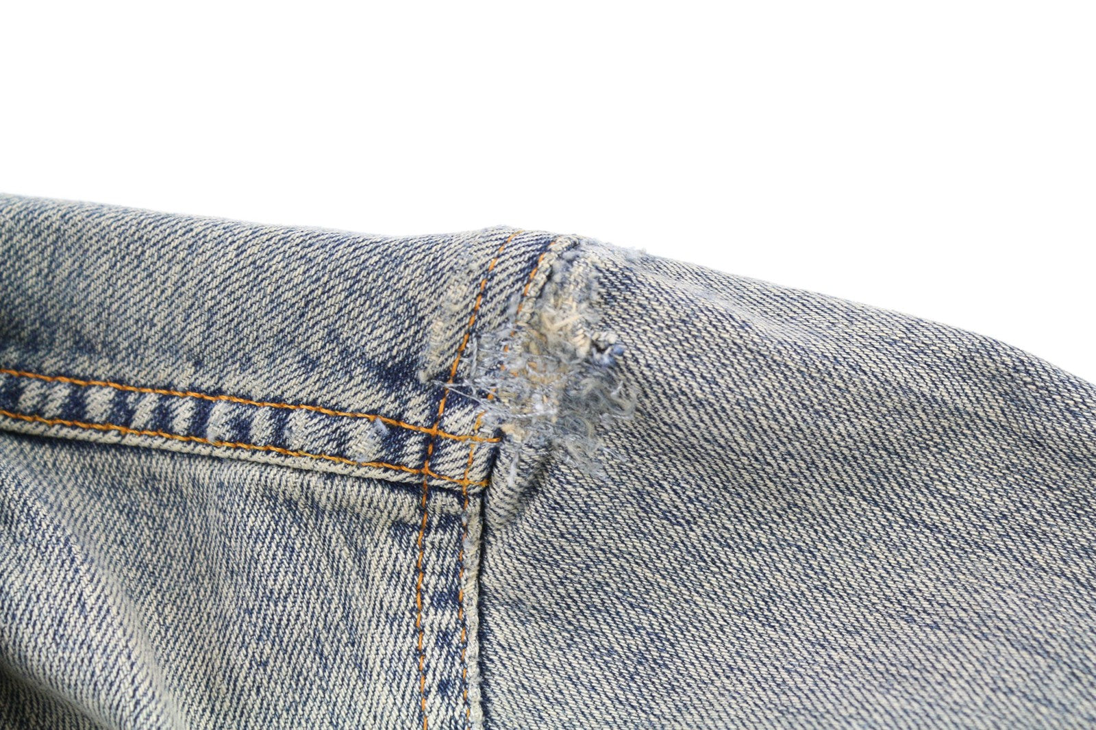 NUDIE JEANS Ronny Patches vyriškas XS dydžio blukintas mėlynas džinsinis polo švarkas su sagomis 