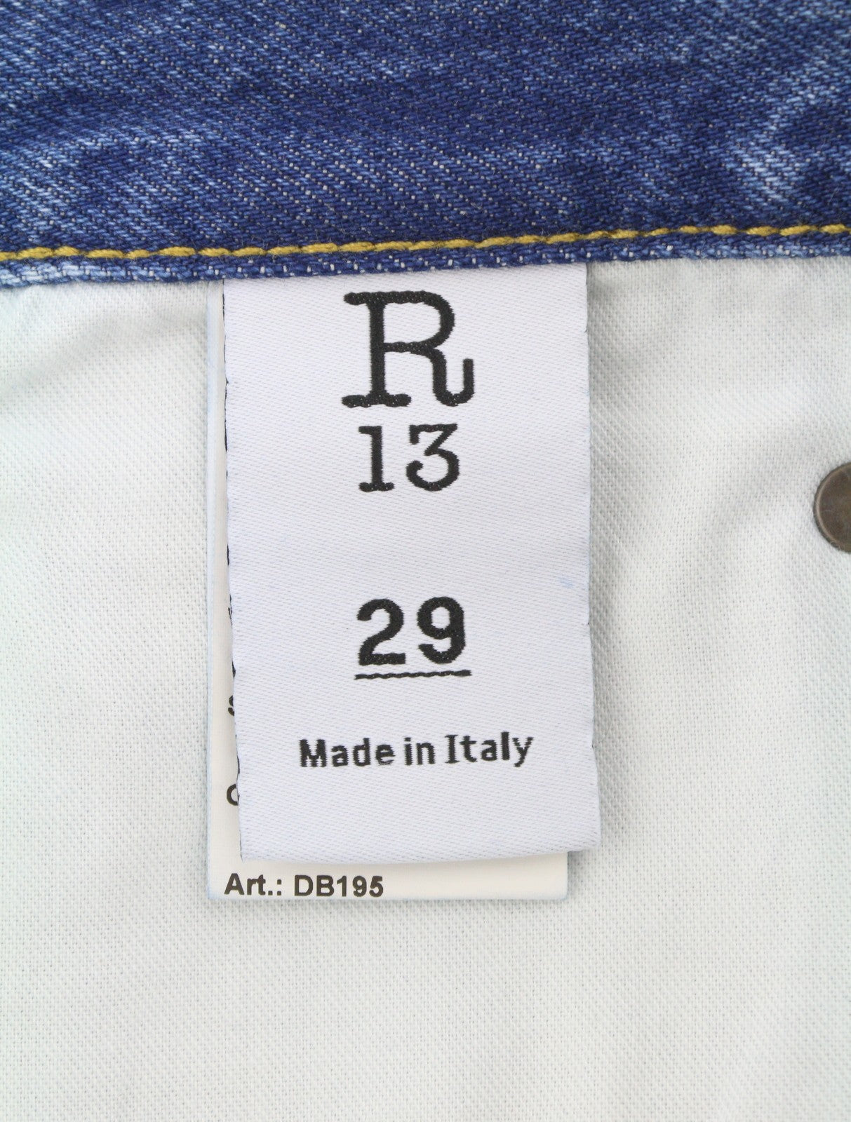 R13 Cuffed X-BF Women Jeans 29 Jasper Straight Fit Whiskers Faded Blue PF25