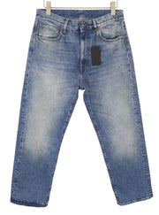 R13 Cuffed X-BF Women Jeans 28 Jasper Straight Fit Whiskers Faded Blue PF25
