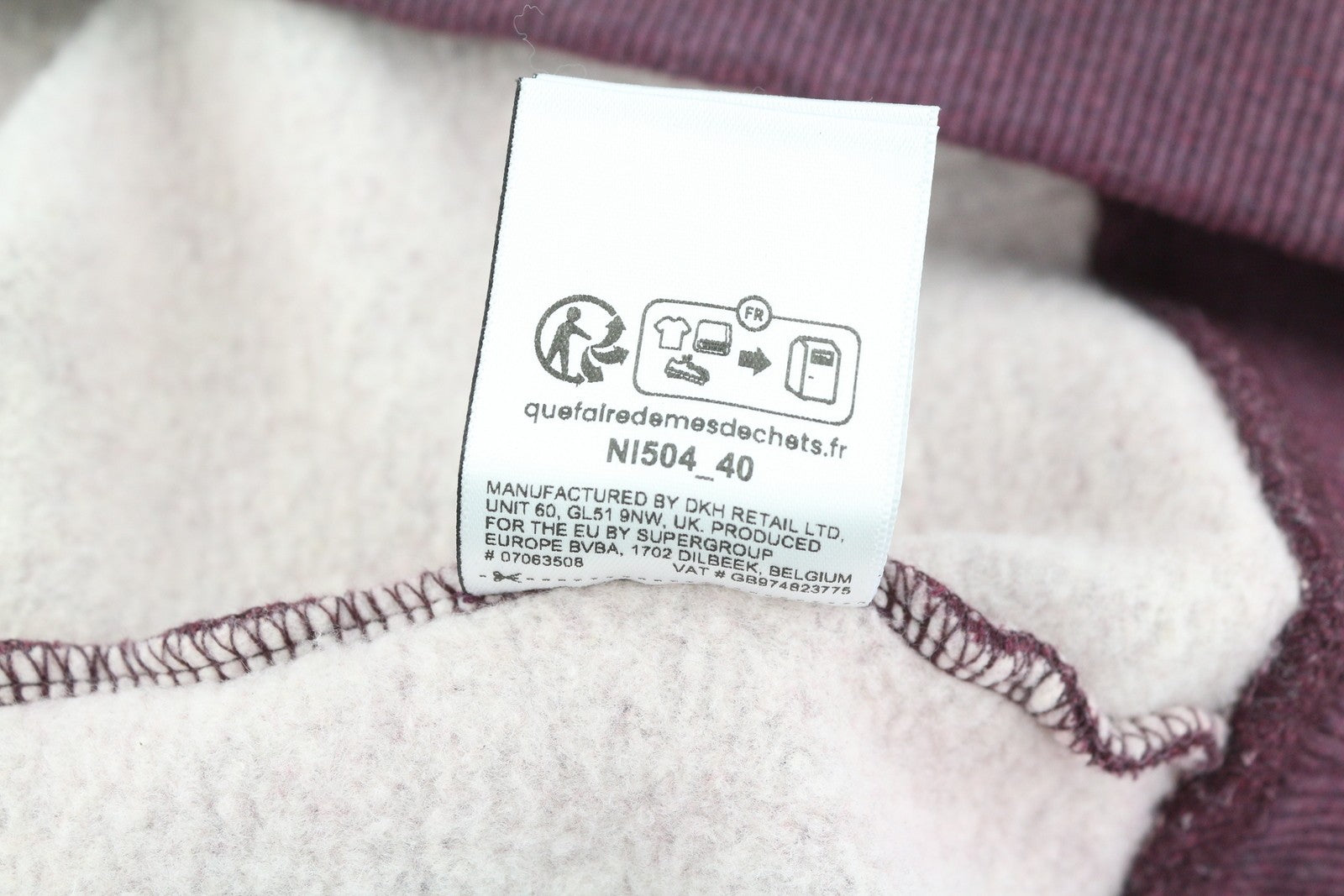 SUPERDRY Chenille VL Graphic moteriškas džemperis su gobtuvu, 38 dydžio, bordo spalvos, megztinis su kengūros kišene 