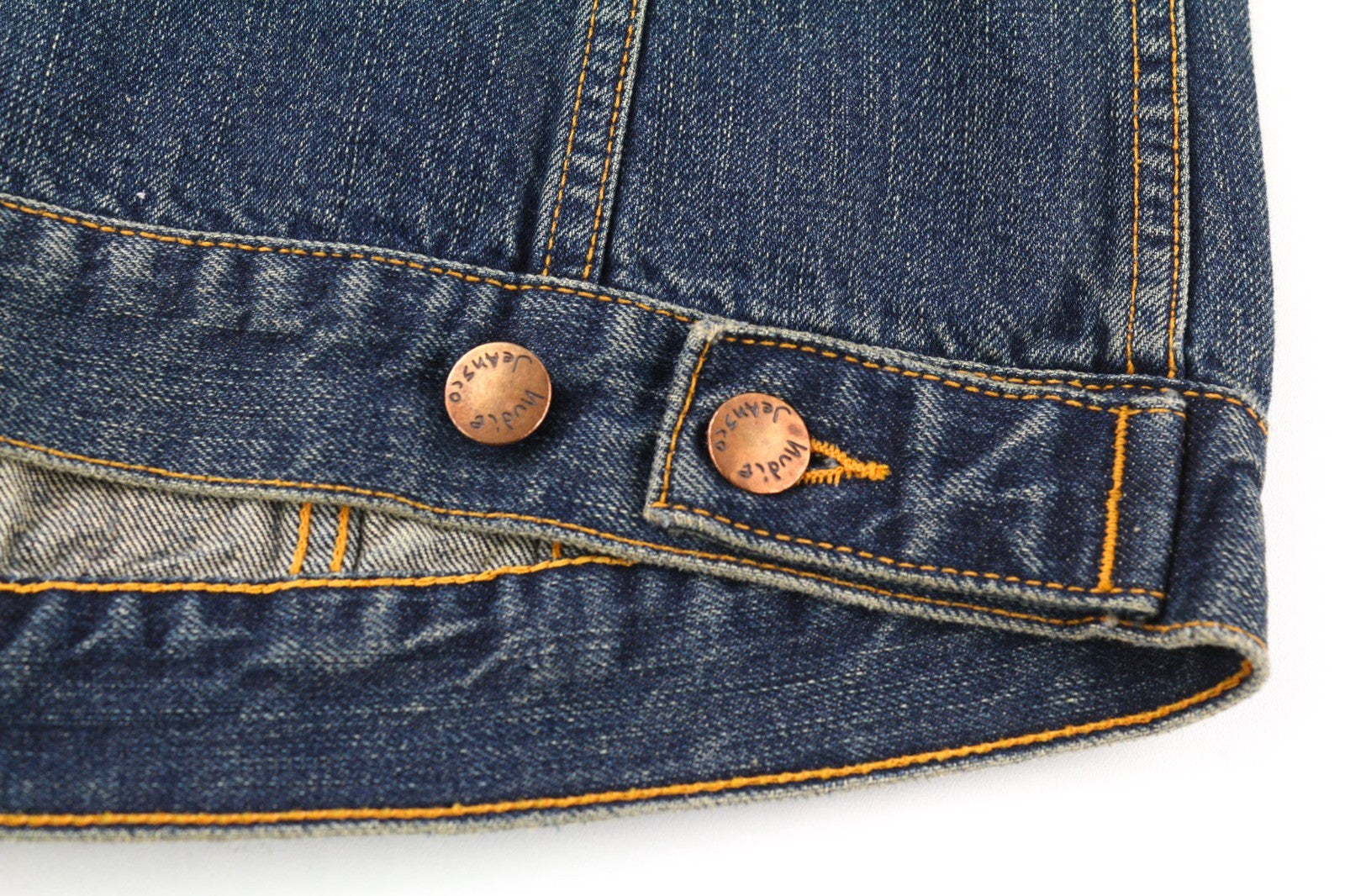 NUDIE JEANS Billy Blue Friend vyriška M dydžio džinsinė striukė su polo apykakle ir organine medvilne 