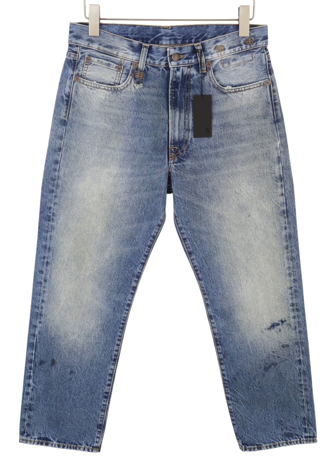 R13 Boyfriend moteriški džinsai 27 Jasper trumpinti ūsai išblukusi mėlyna PF25 RRP699 