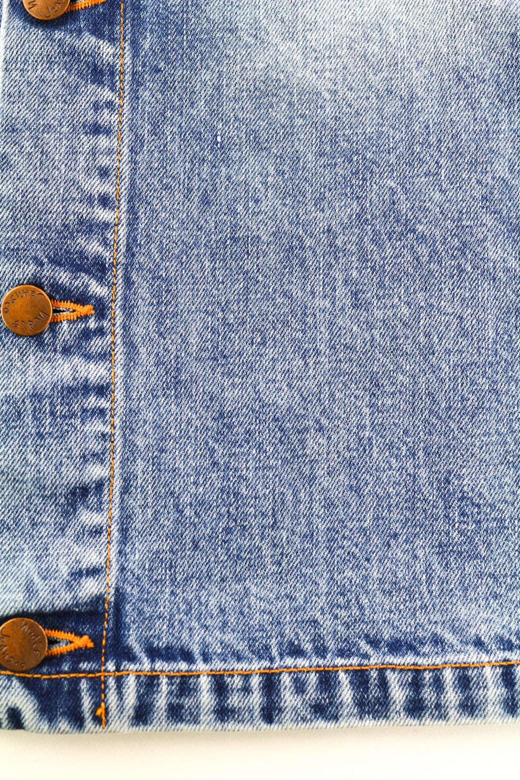 NUDIE JEANS Ronny Rig Bossa Hawk Men's M Faded Blue Denim Polo Jacket