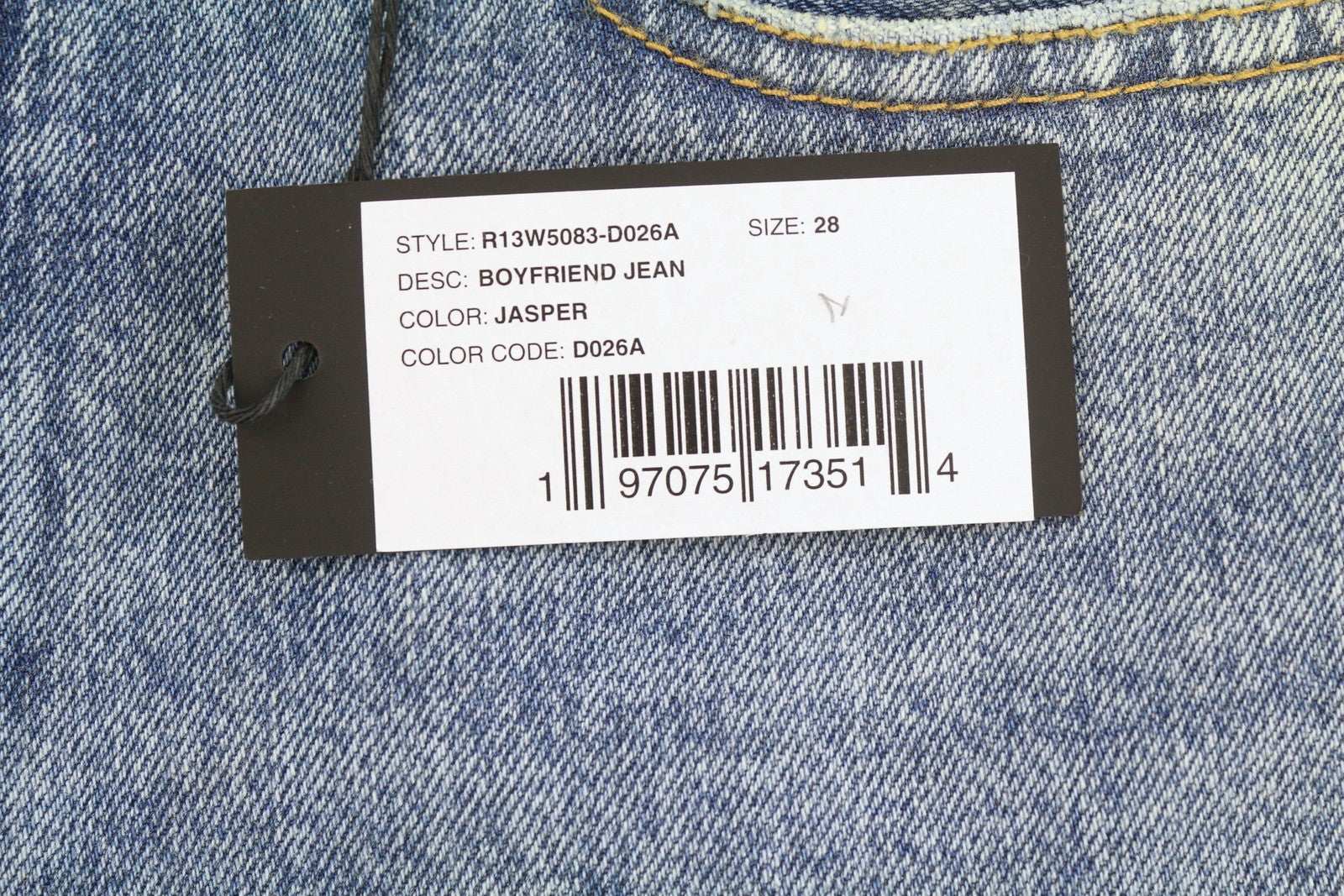 R13 Boyfriend moteriški džinsai, 28, Jasper trumpinti ūsai, išblukusi mėlyna spalva, FW25, RRP699 