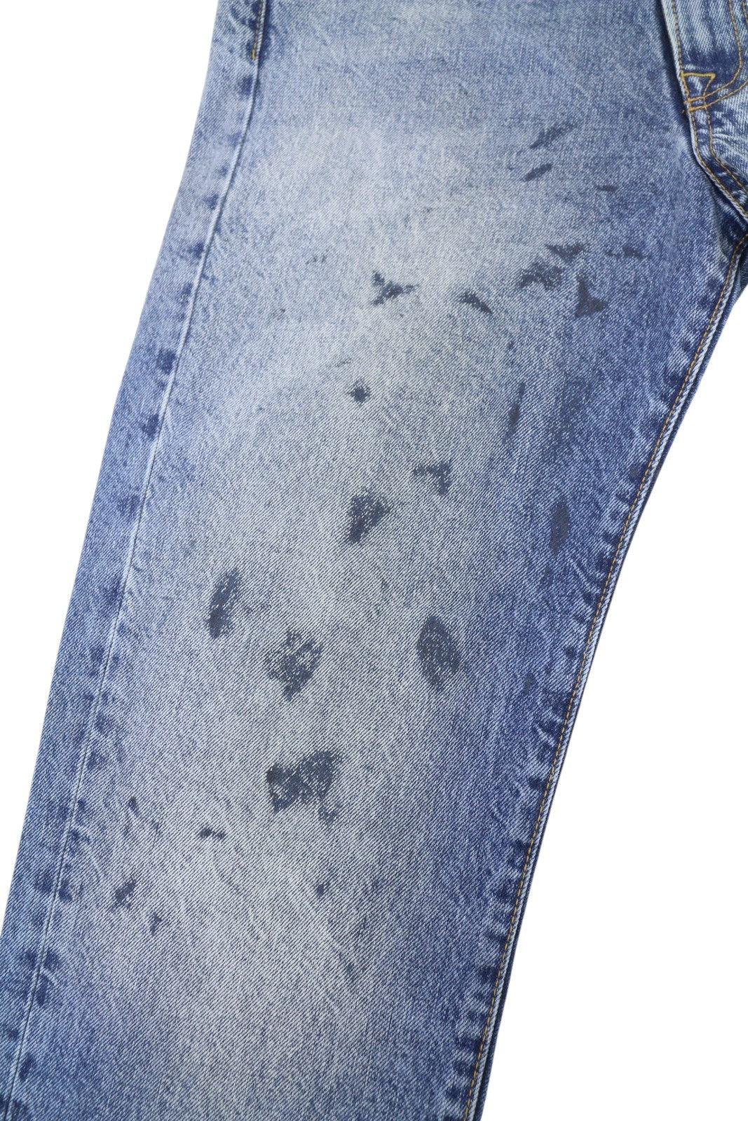 R13 Boyfriend Women Jeans 26 Jasper Cropped Whiskers Faded Blue PF25 RRP699
