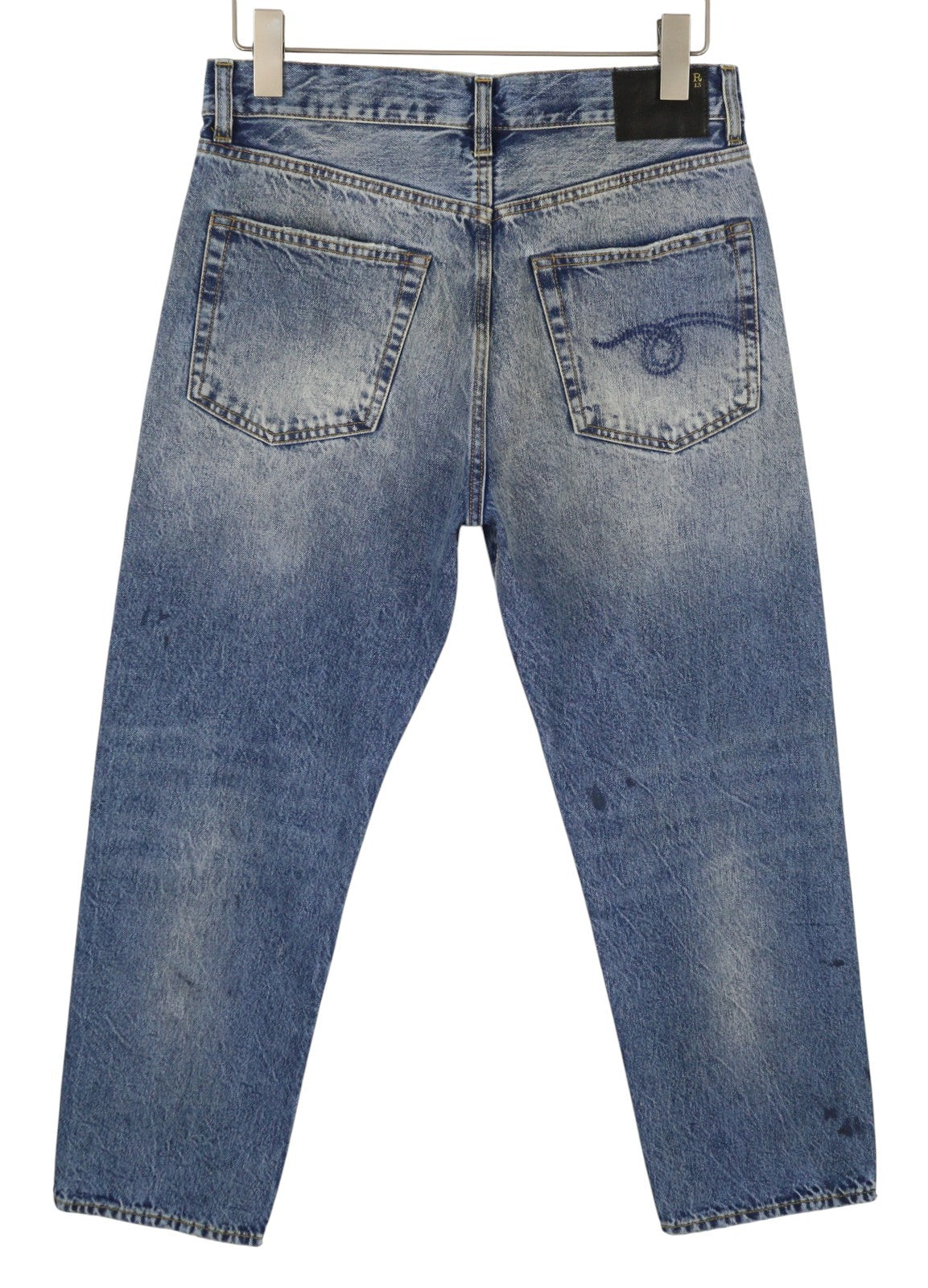 R13 Boyfriend moteriški džinsai 26 Jasper trumpinti ūsai išblukusi mėlyna PF25 RRP699 