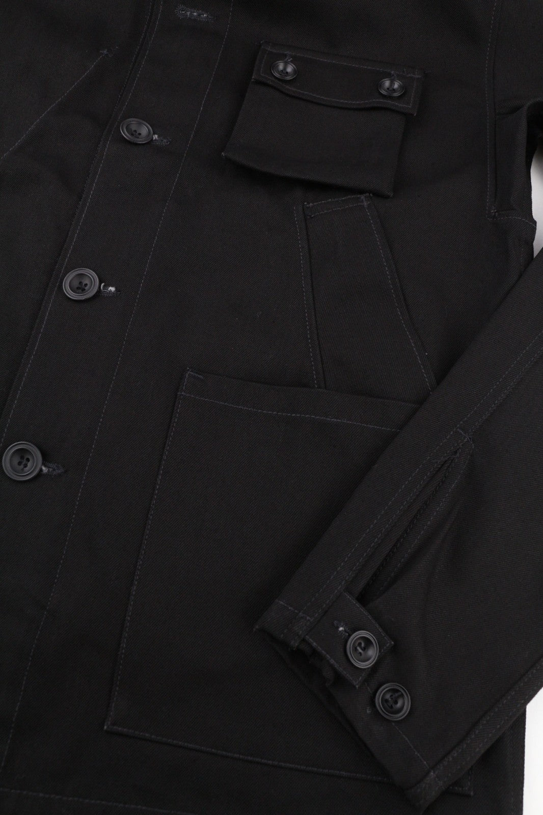 NUDIE JEANS 81715 Men's M Black Denim Polo Neck Organic Cotton Jacket