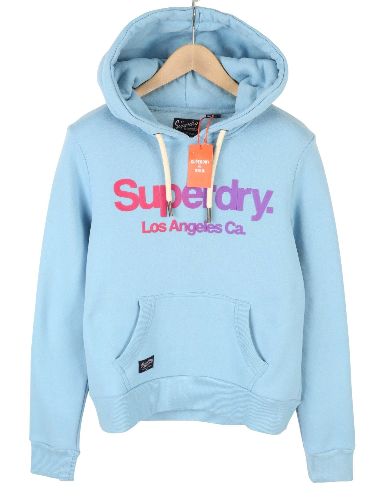SUPERDRY Tonal Rainbow Core Logo moteriškas džemperis su gobtuvu, 38 dydžio, mėlynas, megztinis su kengūros kišene 