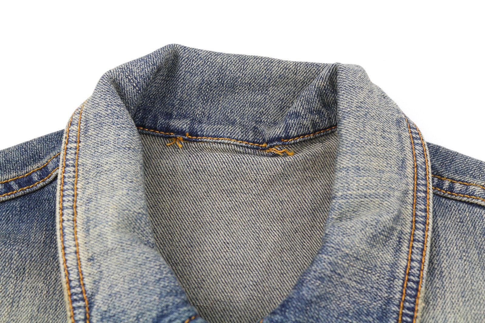 NUDIE JEANS vyriška mėlyna džinsinė striukė su polo apykakle ir sagomis S dydžio 