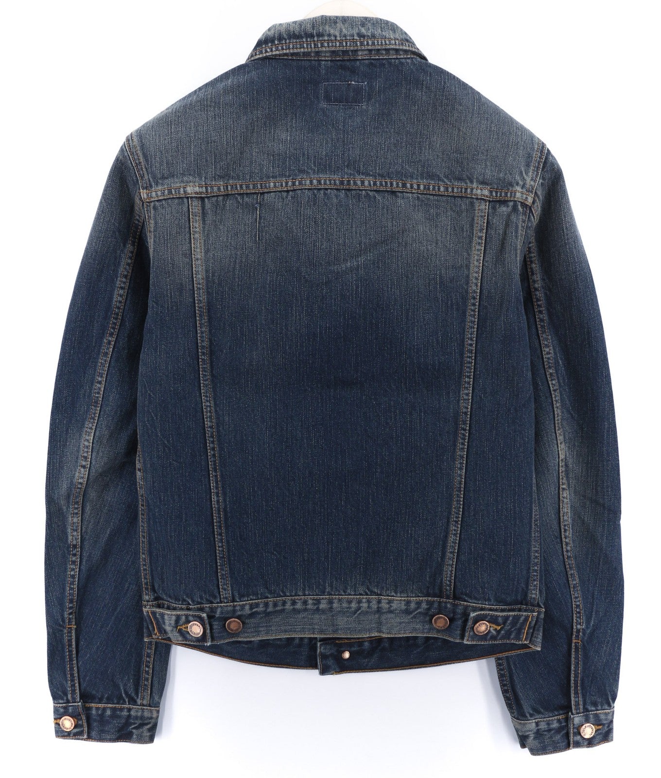 NUDIE JEANS Billy Dark Authentic vyriški mėlyni džinsiniai polo marškinėliai be pamušalo. 