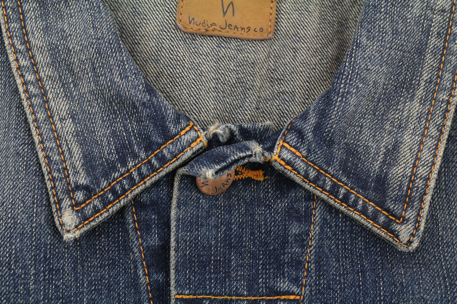 NUDIE JEANS Billy Dark Authentic vyriška mėlyna polo džinsinė striukė 