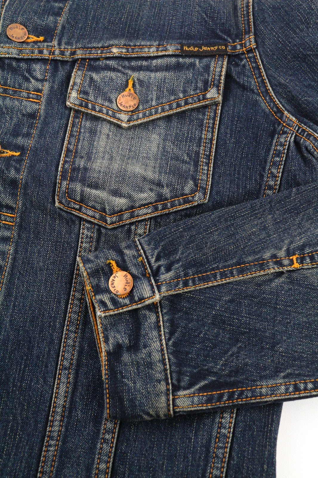 NUDIE JEANS Billy Dark Authentic vyriška mėlyna polo džinsinė striukė 