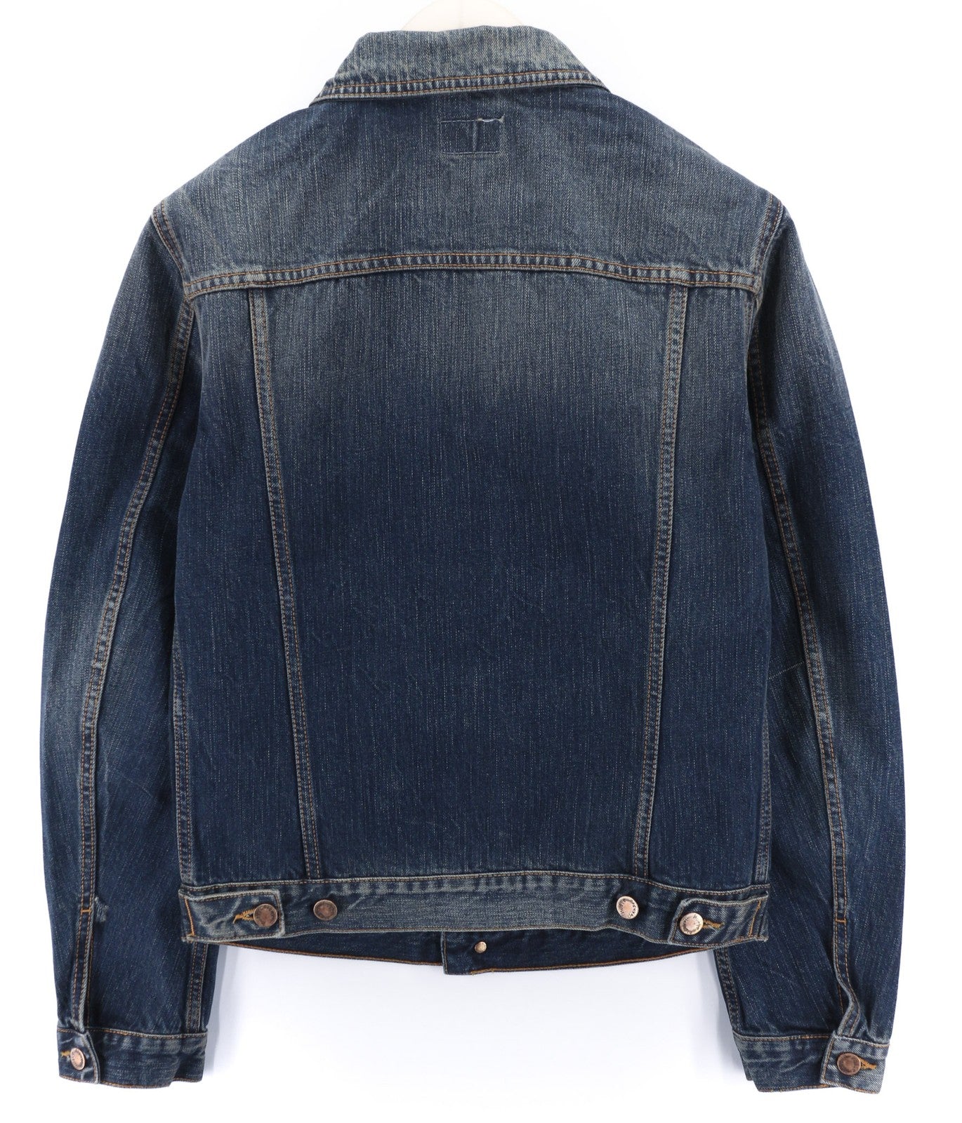 NUDIE JEANS Billy Dark Authentic vyriška S dydžio polo kaklo blukinta džinsinė striukė 