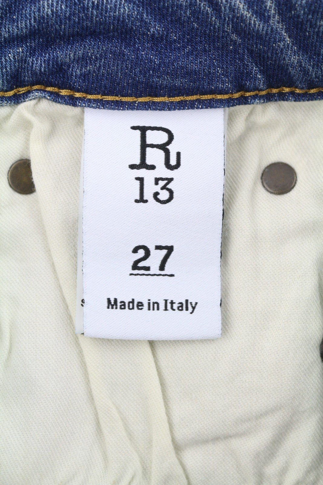 R13 Kick Fit Women Jeans 27 Kelly Stretch Flare Cropped Faded Blue Denim RRP699