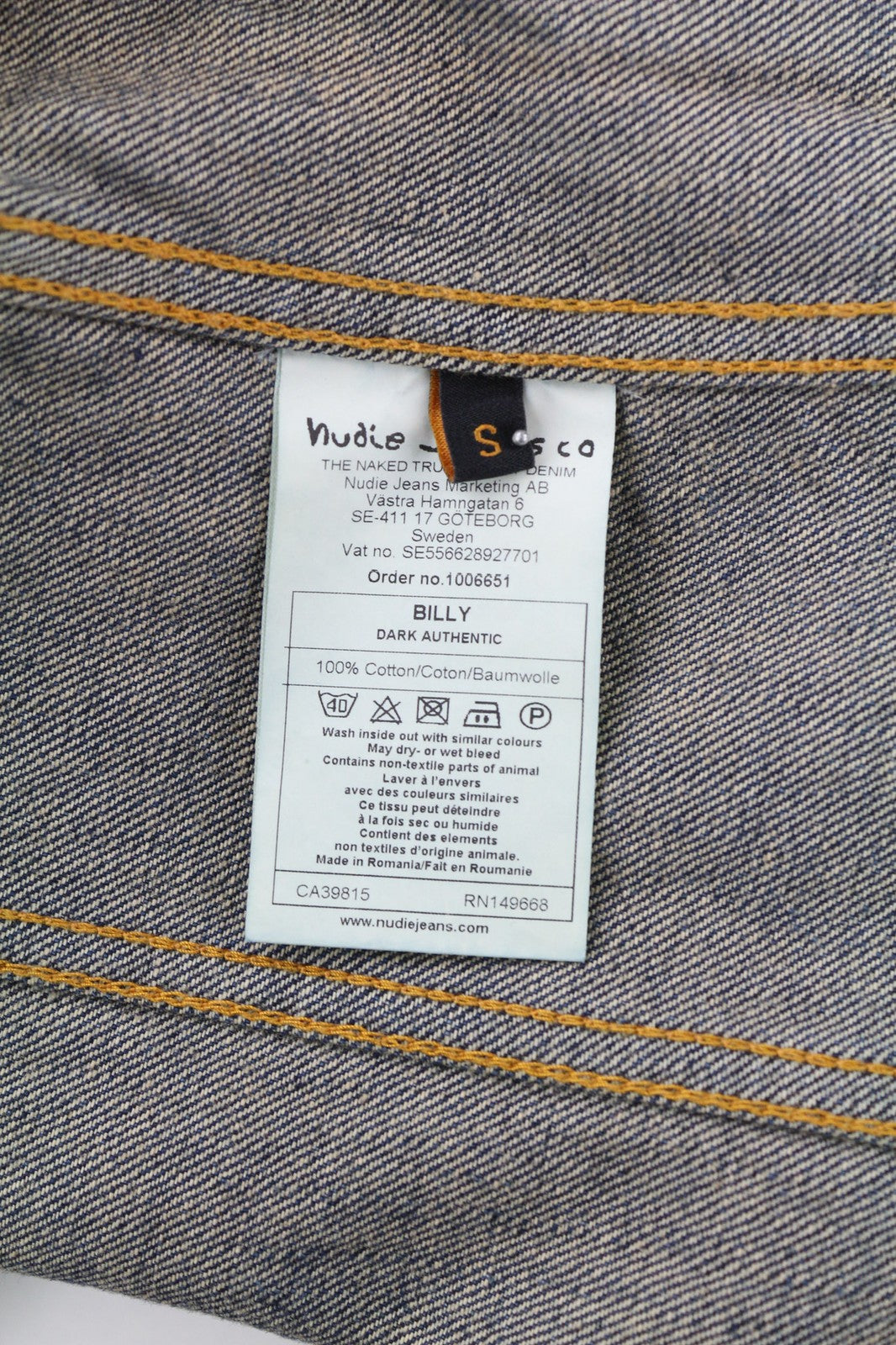 NUDIE JEANS Billy Dark Authentic vyriški S dydžio išblukintos mėlynos spalvos polo marškinėliai be pamušalo 