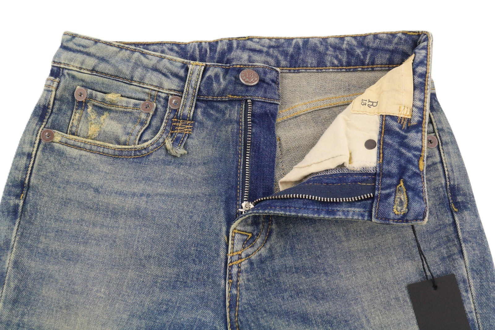 R13 Kick Fit Women Jeans 24 Kelly Stretch Flare Cropped Faded Blue FW25 RRP699