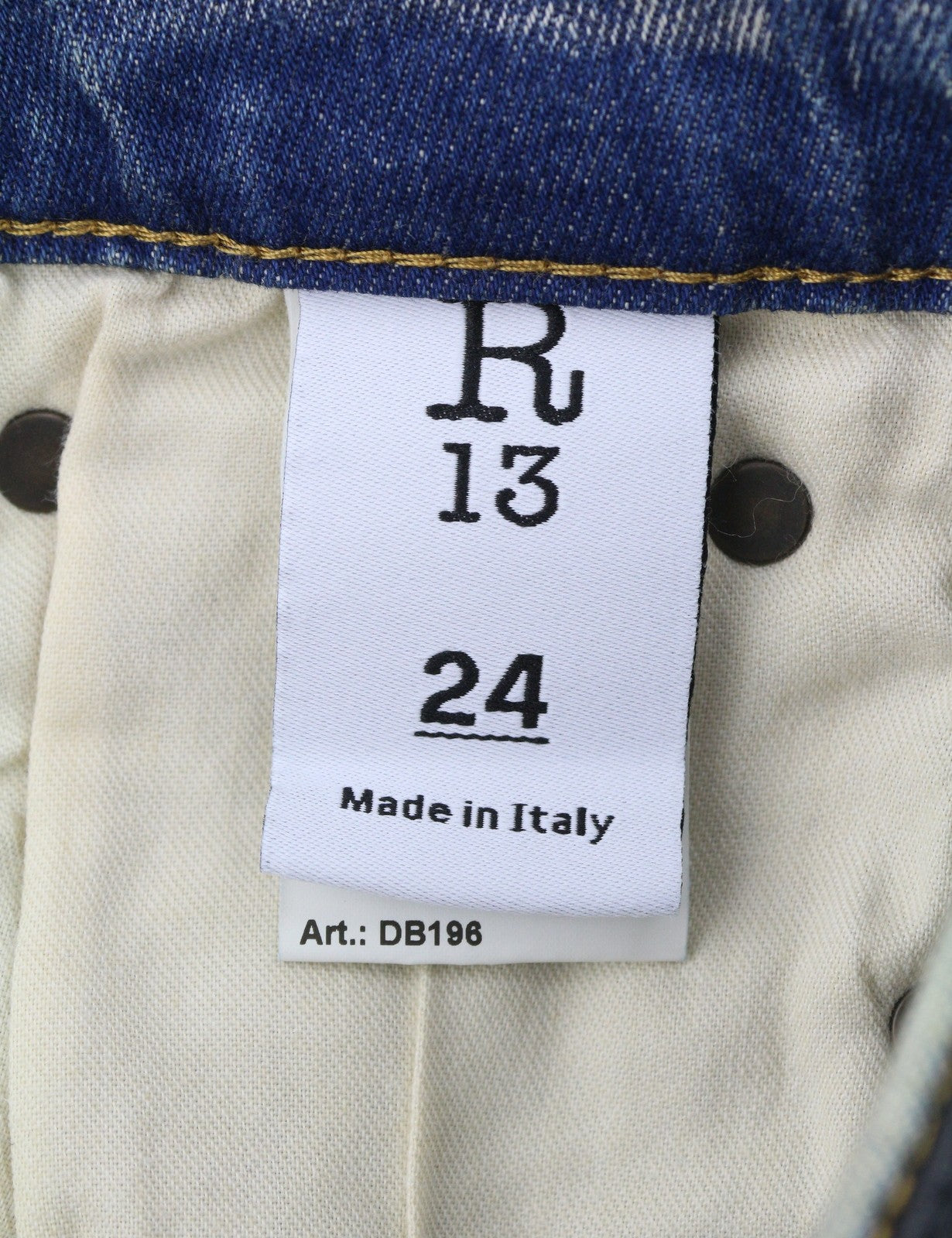 R13 Kick Fit Women Jeans 24 Kelly Stretch Flare Cropped Faded Blue FW25 RRP699