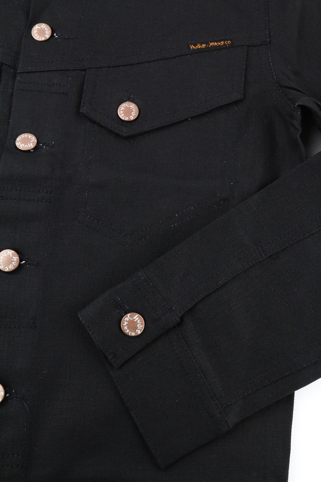 NUDIE JEANS Conny Stretch Dry Black Coated Men's XS Polo Button Jacket