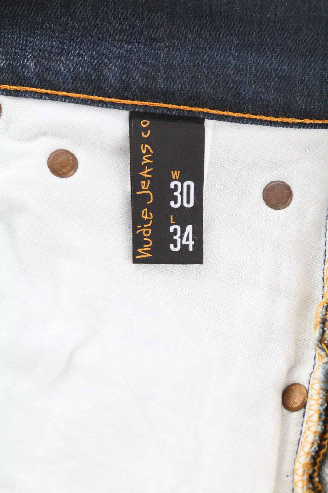 NUDIE JEANS ploni, pilki, autentiški, dėvėti vyriški džinsai su užtrauktuku W30/L34 