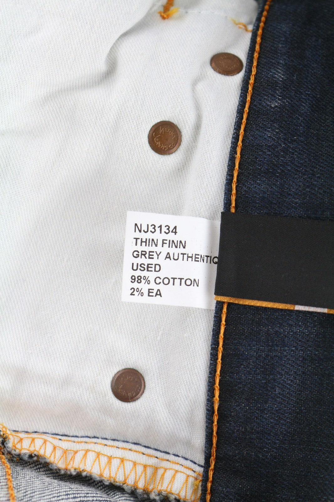 NUDIE JEANS ploni, pilki, autentiški, dėvėti vyriški džinsai su užtrauktuku W30/L34 