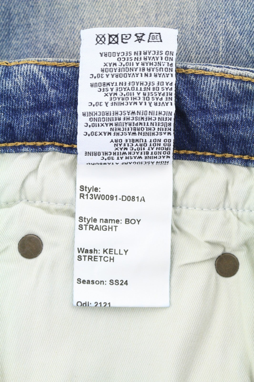 R13 berniukiški tiesūs moteriški džinsai 29 Kelly tamprūs trumpi užtrauktukai blukintos mėlynos spalvos RRP699 