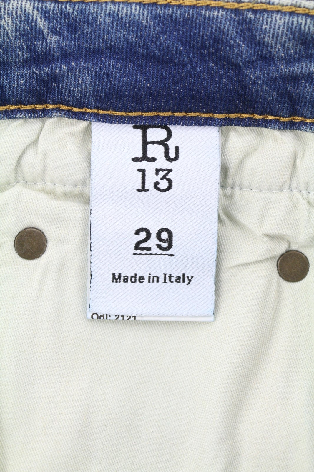 R13 berniukiški tiesūs moteriški džinsai 29 Kelly tamprūs trumpi užtrauktukai blukintos mėlynos spalvos RRP699 