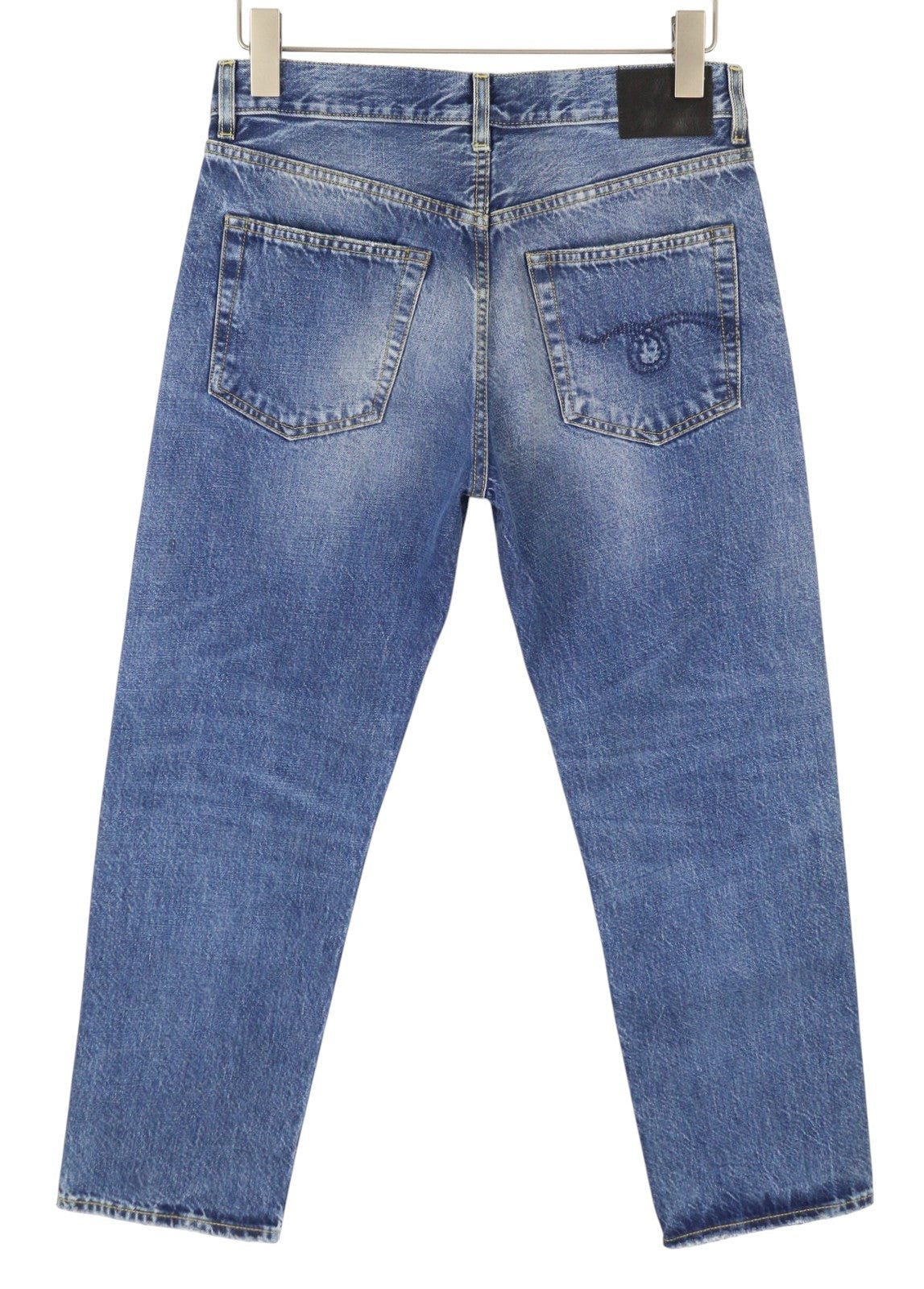 R13 Romeo Women Jeans 26 Hutton Blue Faded Denim Cropped Zip Fly FW25 RRP799