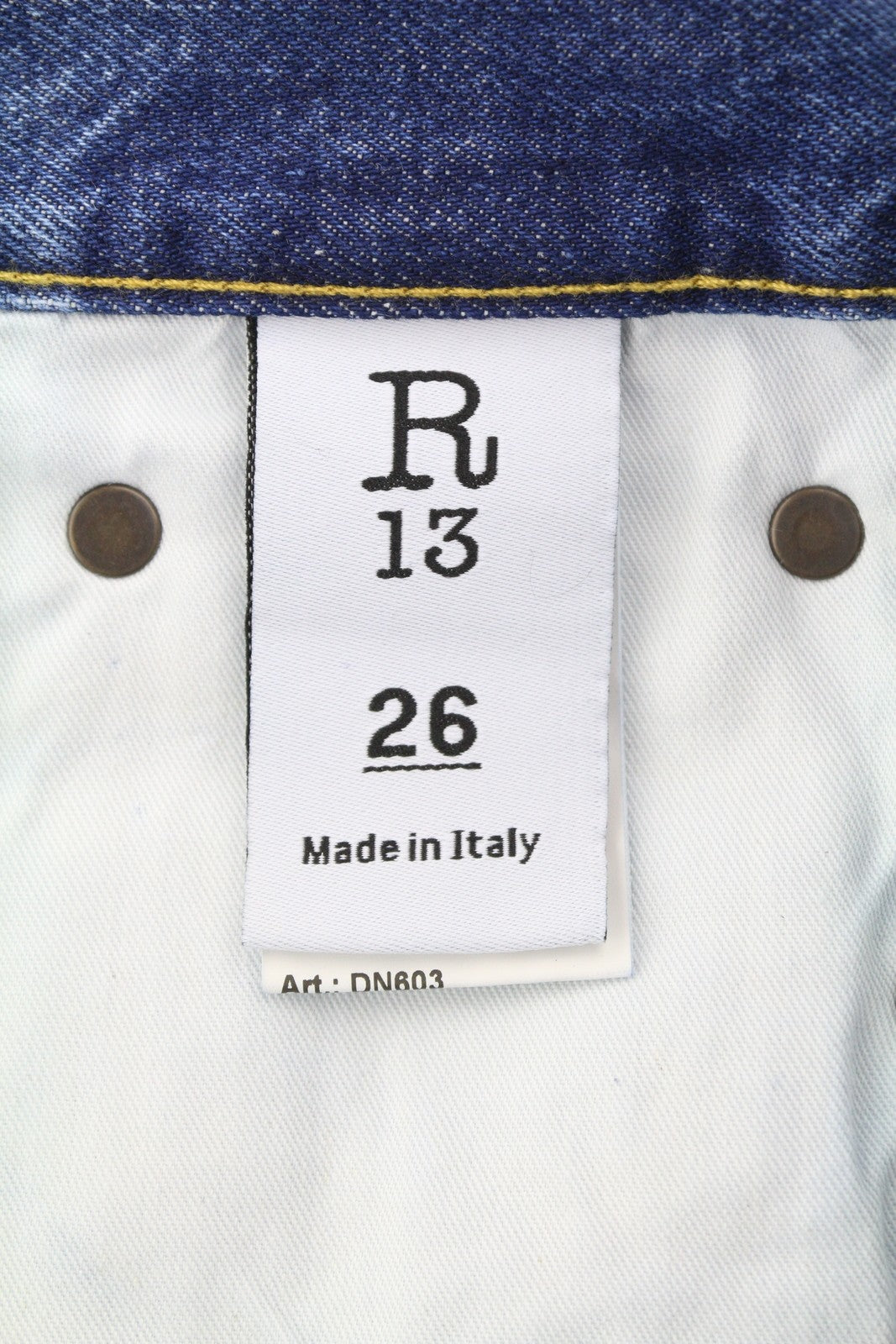 R13 Romeo Women Jeans 26 Hutton Blue Faded Denim Cropped Zip Fly FW25 RRP799